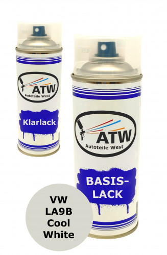 Autolack für VW LA9B Cool White+400ml Klarlack Set
